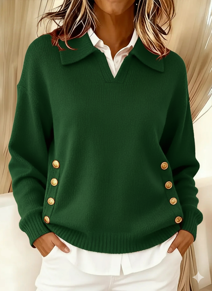 Vynette | Collared V Neck Sweater - 