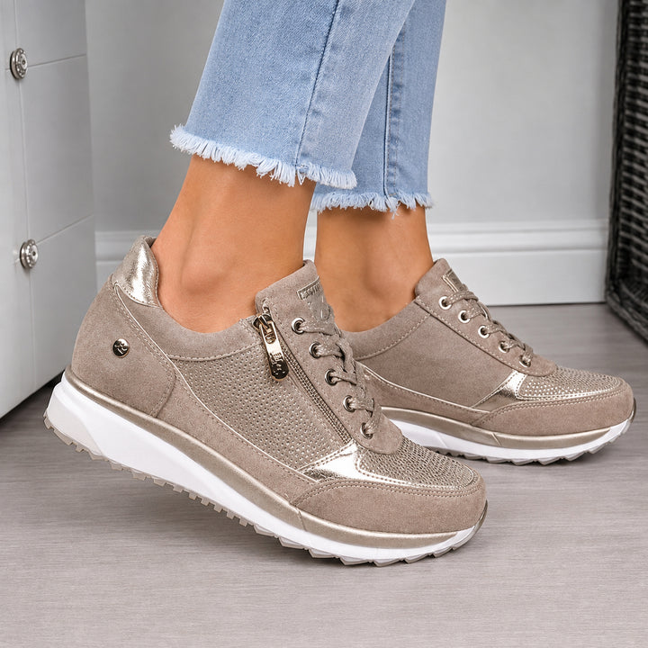 Noor | Women's Orthopaedic Wedge Sneakers with Zip