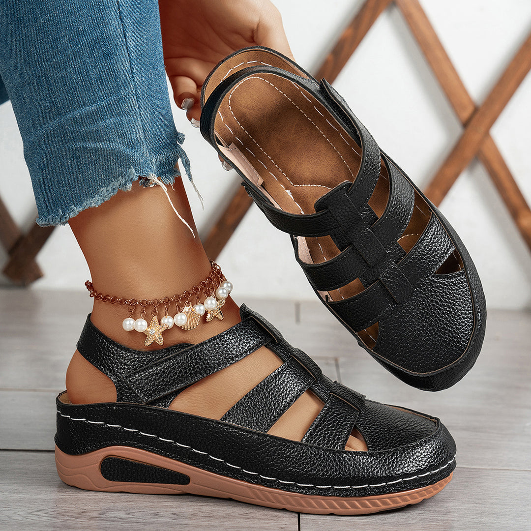 Xiomara | Women's Stylish Comfortable Leather Wedge Sandals