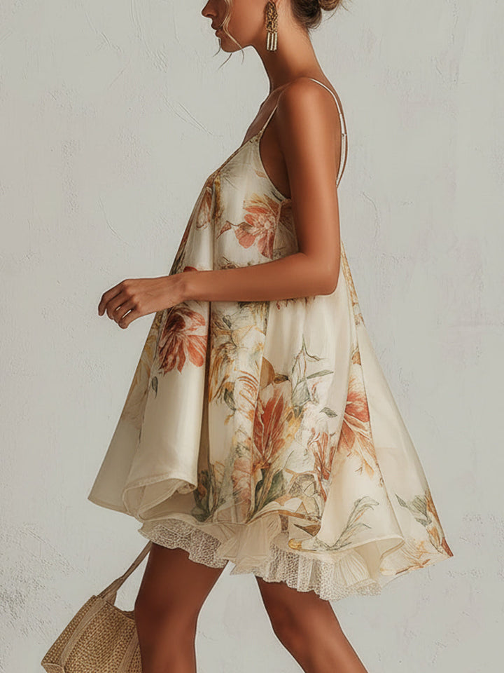 Beatrice | Mini Beige Dress - Helen & Olivia Manhattan
