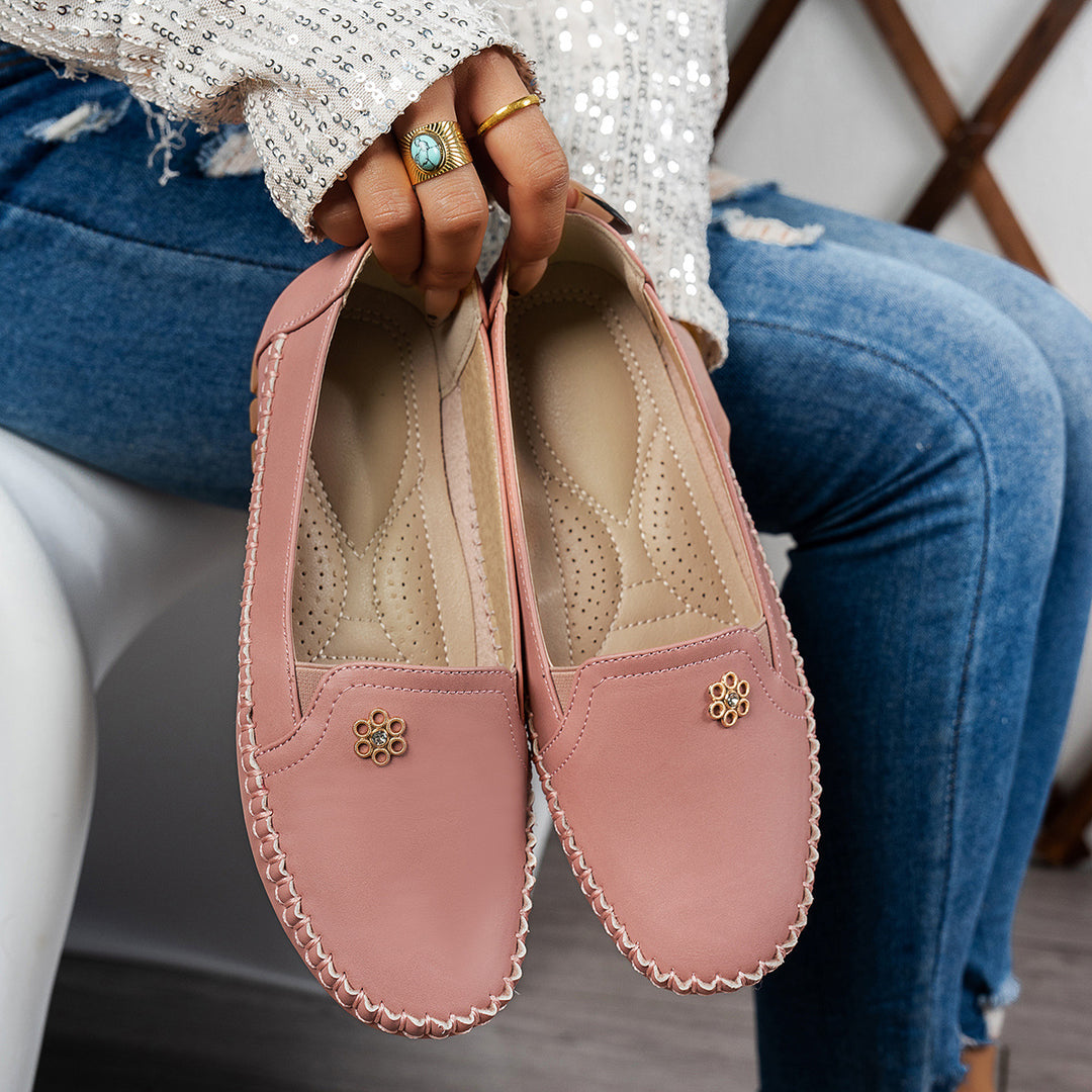 Iolanthe | Genuine Leather Slip-On Moccasin Walking Loafers