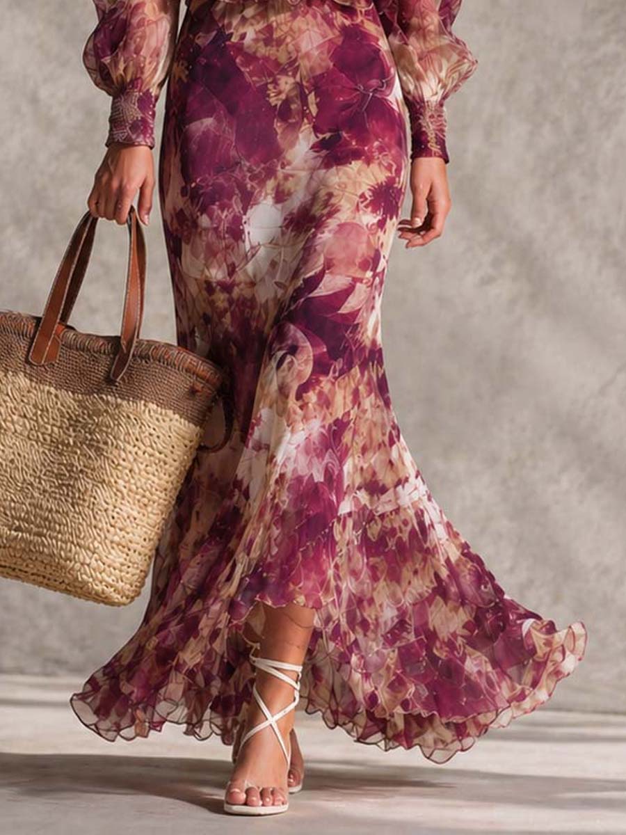 Rosine | Maxi Pink Floral Dress - Helen & Olivia Manhattan