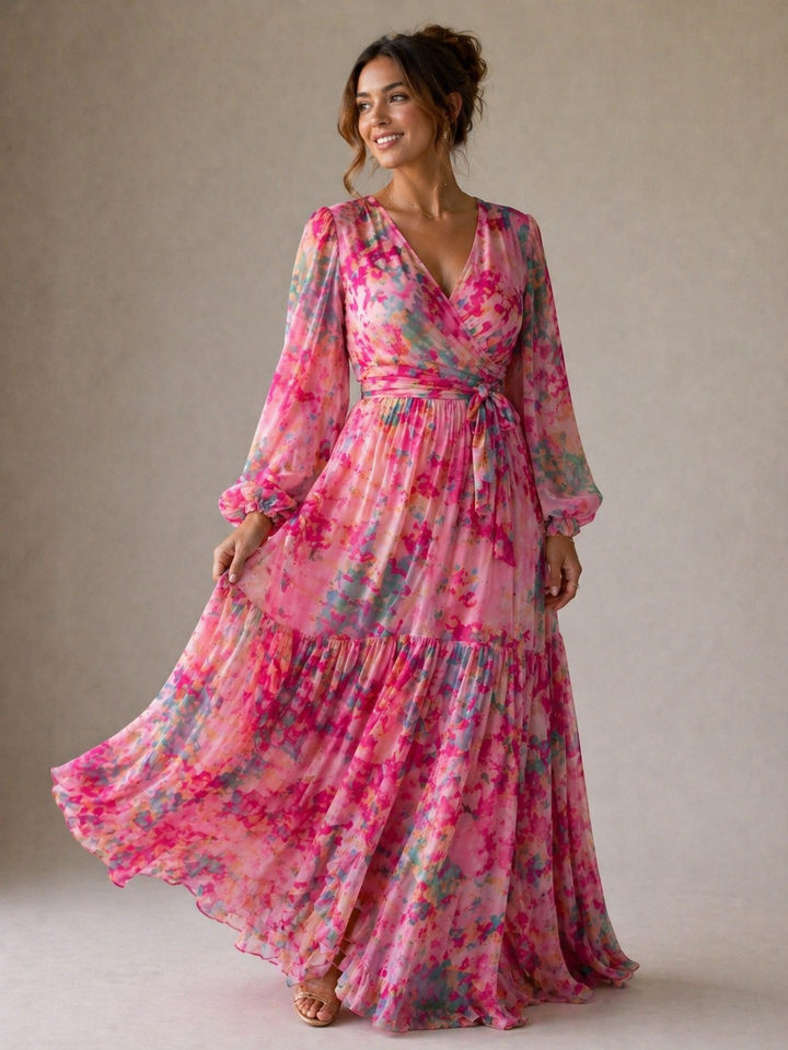 Wrap Dress with Floral Print