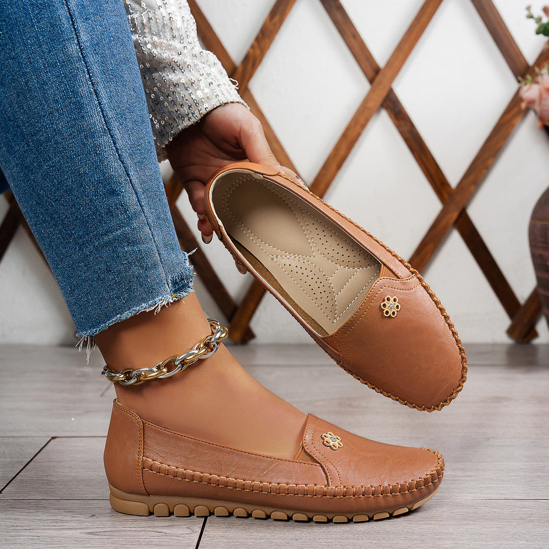 Iolanthe | Genuine Leather Slip-On Moccasin Walking Loafers