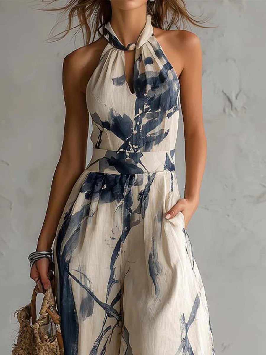 Inkessa | Halter Ink Stampa Jumpsuit