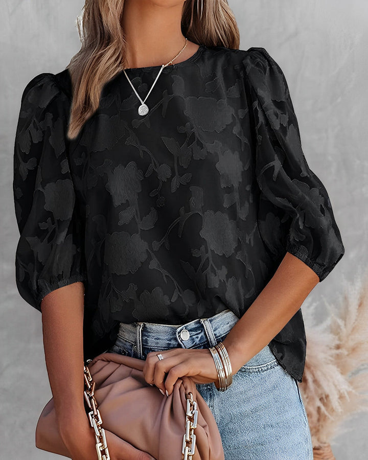 Mali | Textured Sleeve Balloon Blouse