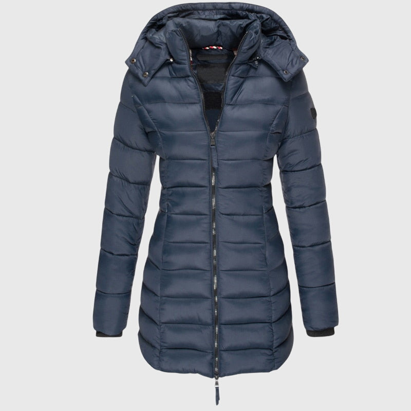Elise | Long down jacket - Blue