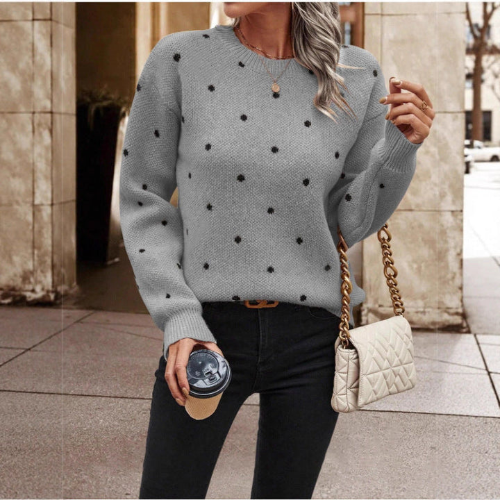 MAEVE | Polka Dot Sweater - Khaki