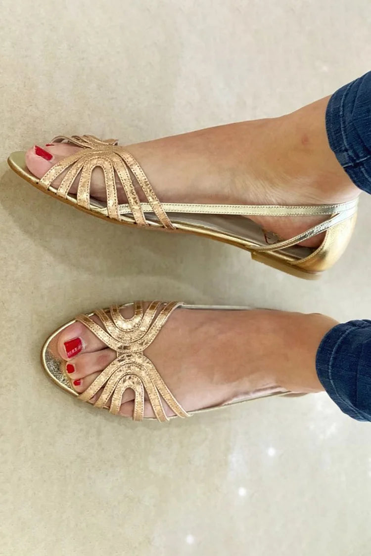 Raelene | Simple Gold Summer Sandals