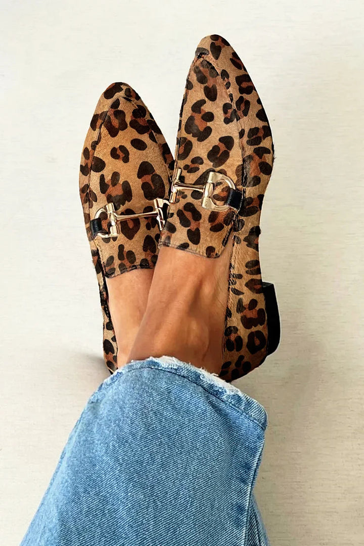 Sienna | Loafer With Metallic Detail - Khaki