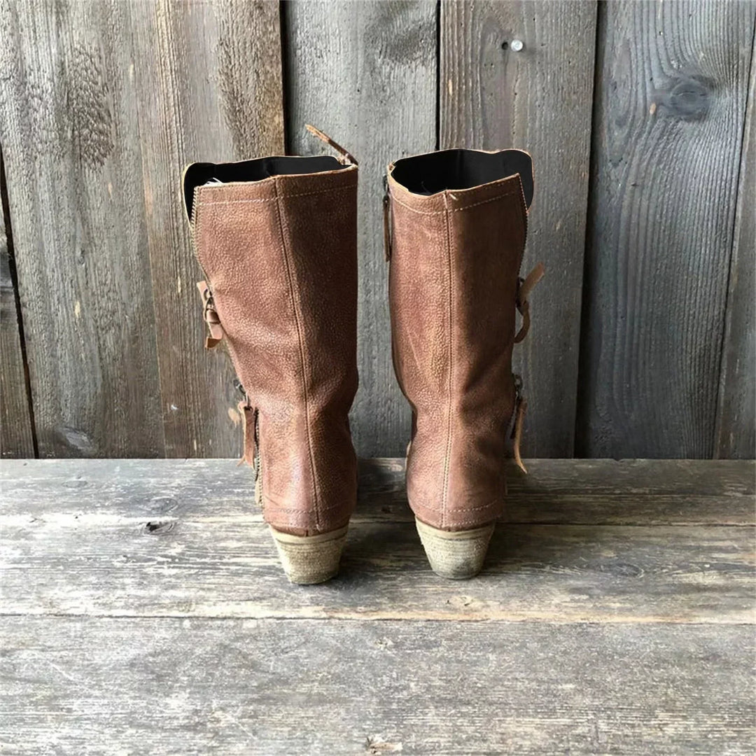 Ondina | Leather Western Boots - Helen & Olivia Manhattan