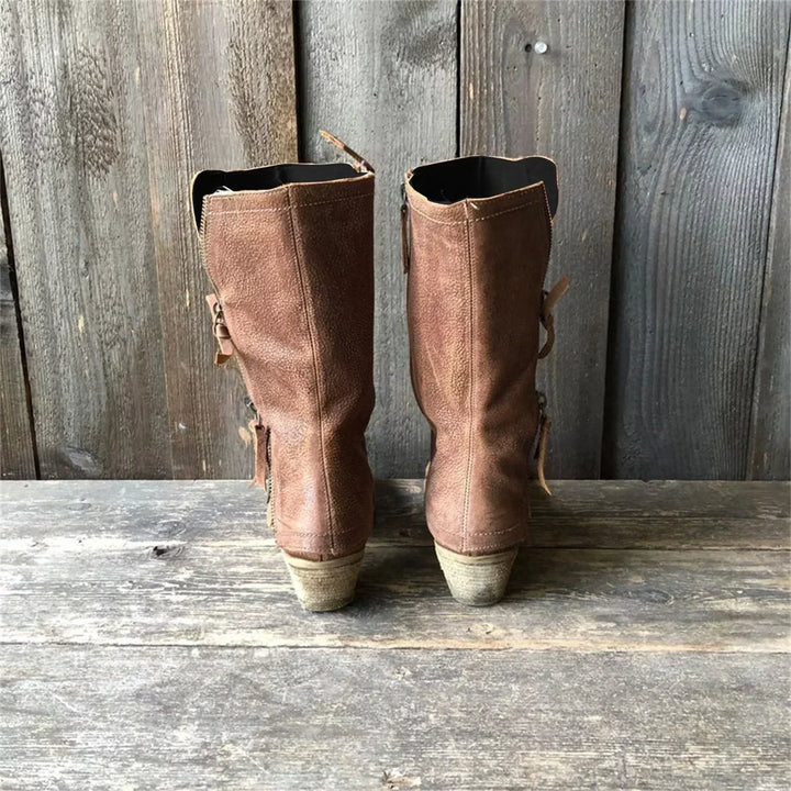 Ondina | Leather Western Boots - Helen & Olivia Manhattan