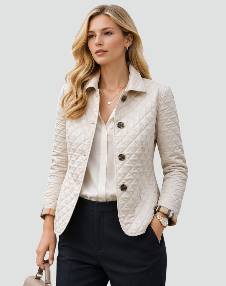 Florence | Jacket Matelassée Boutonnée - Abricot
