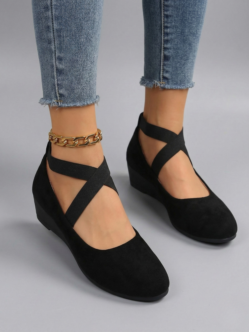 Madeleine | Shoes Wedge Closed Confortables - Khaki