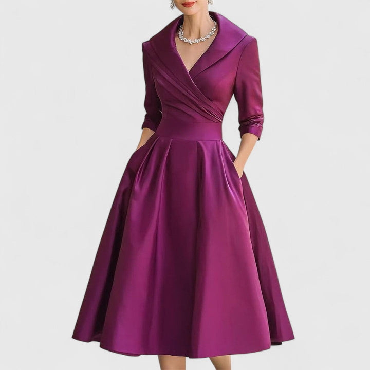 Marley Quinn | Midi Dress with Crossover Bodice & V-Neck