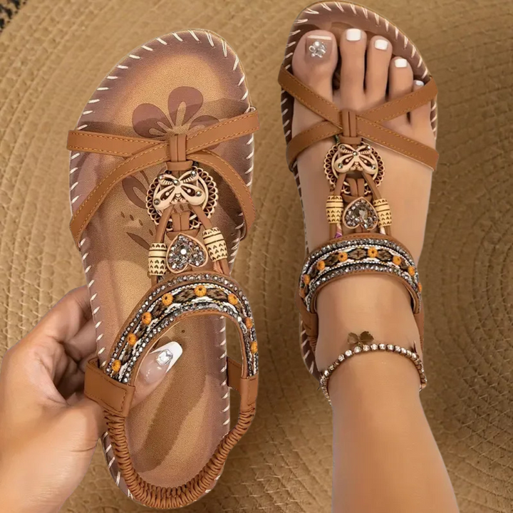 Flora | Sandals Style Ibiza Alliant Comfort Elegance - Brown