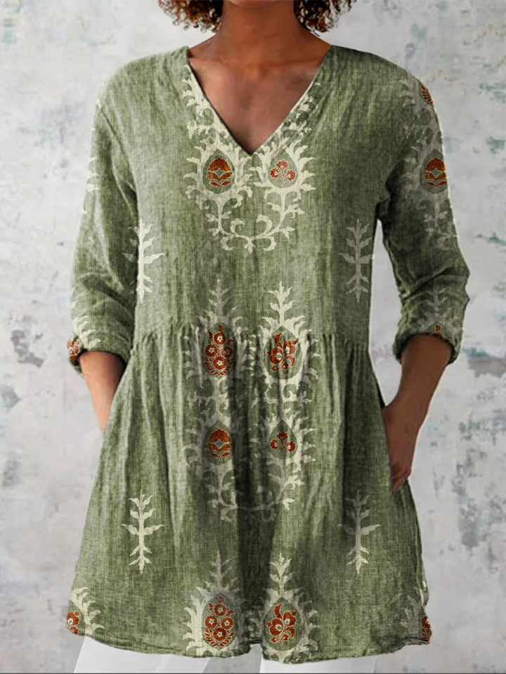 Elise | Lungo Blouse with V-Neck
