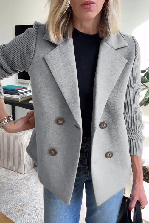 Gwen | Tailored Knit-Sleeve Blazer
