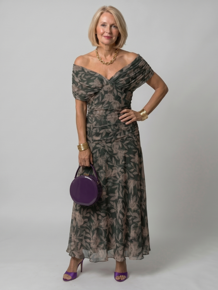 Zenaide | Off Shoulder Midi Dress