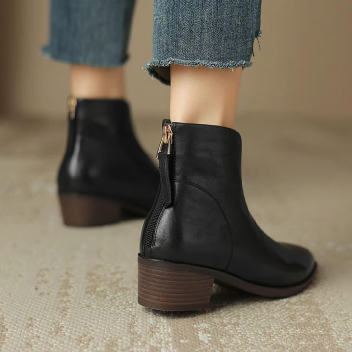 Pauline | Elegant Leather Ankle Boots
