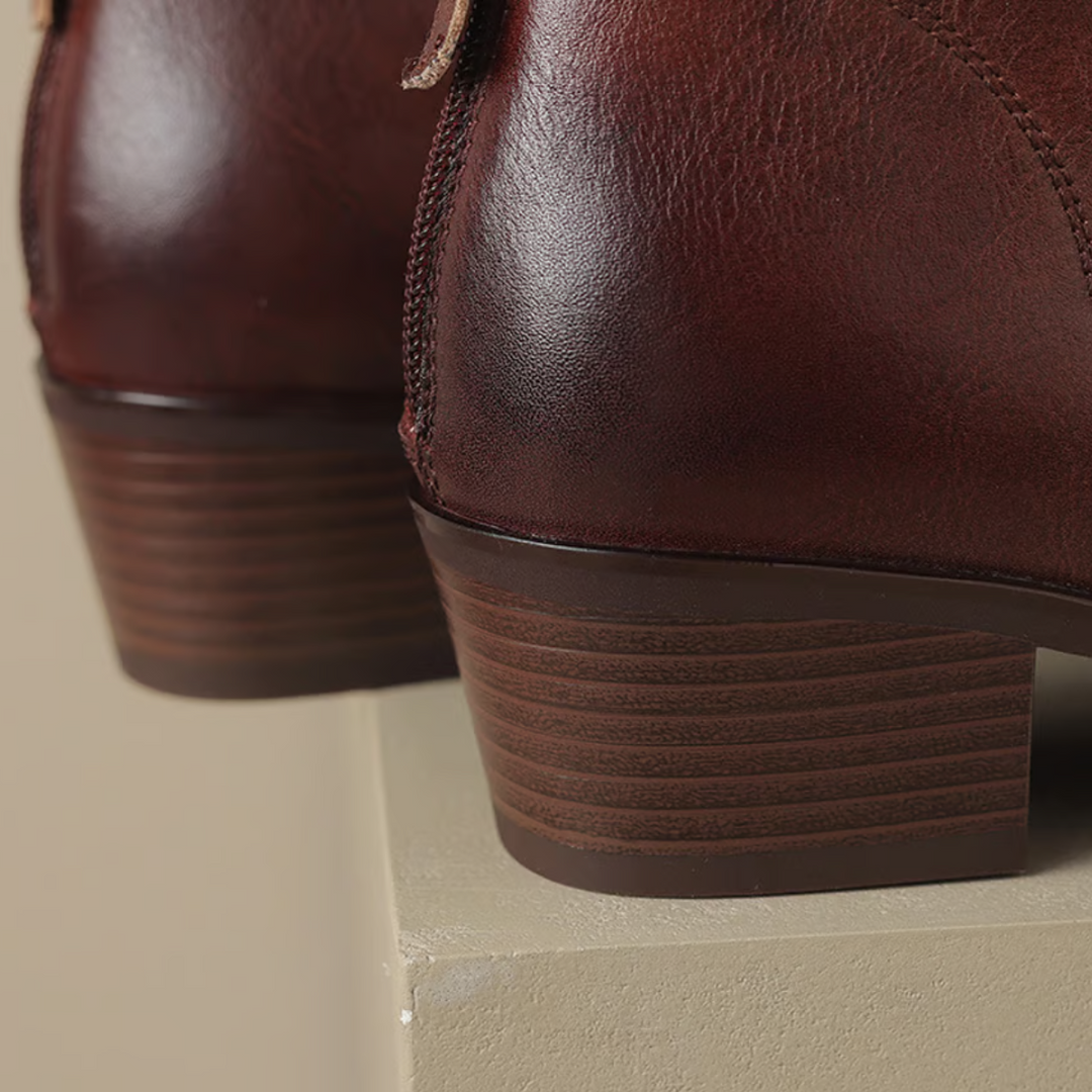 Pauline | Elegant Leather Ankle Boots