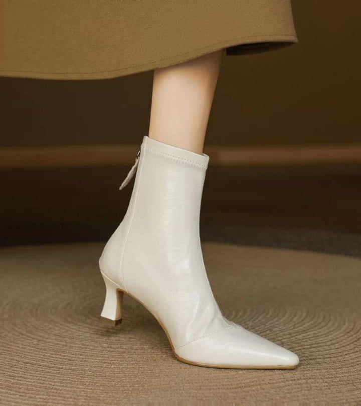 Brigitte | Elegant Heeled Leather Ankle Boots