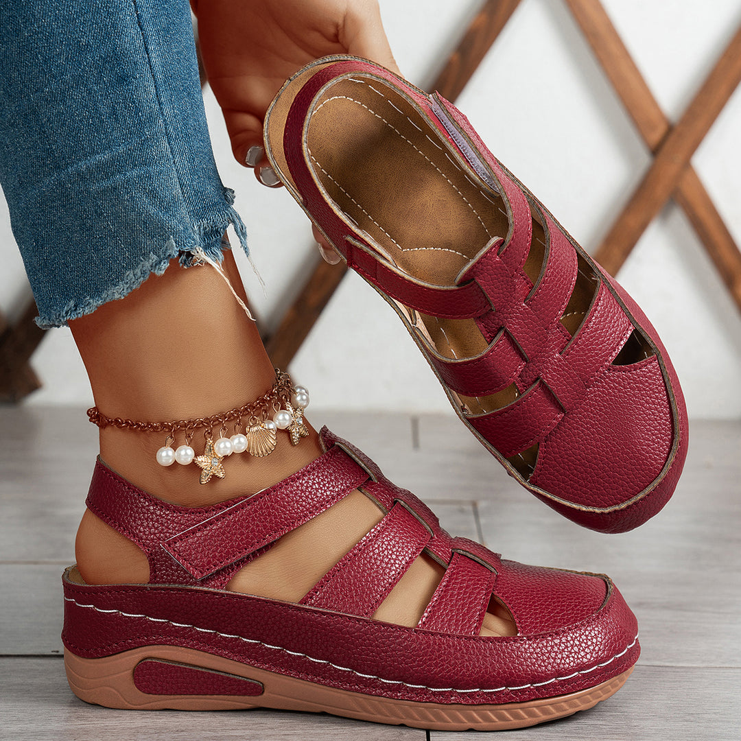 Xiomara | Women's Stylish Comfortable Leather Wedge Sandals