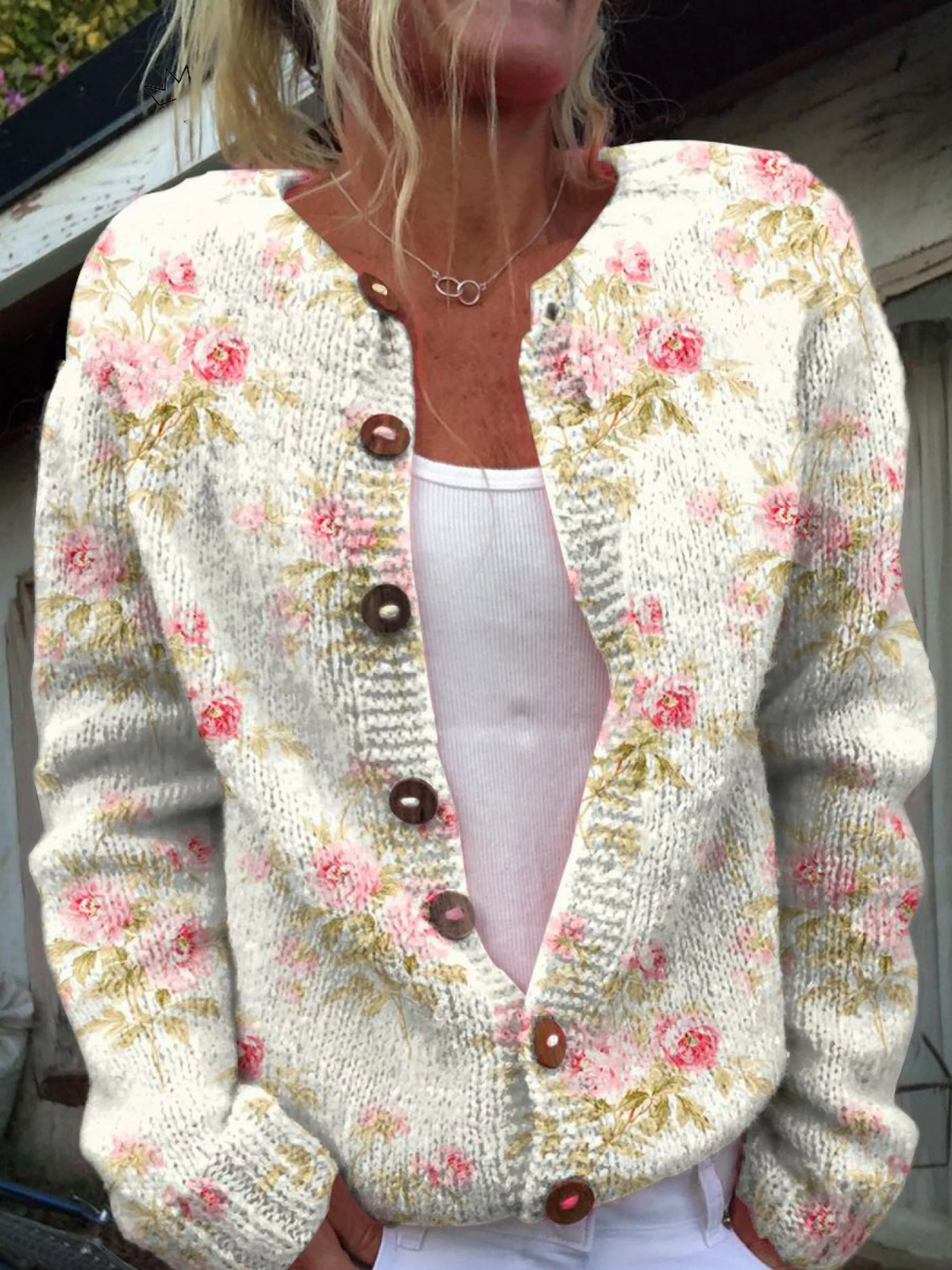 Kerensa | Vintage Floral Knit Cardigan - 