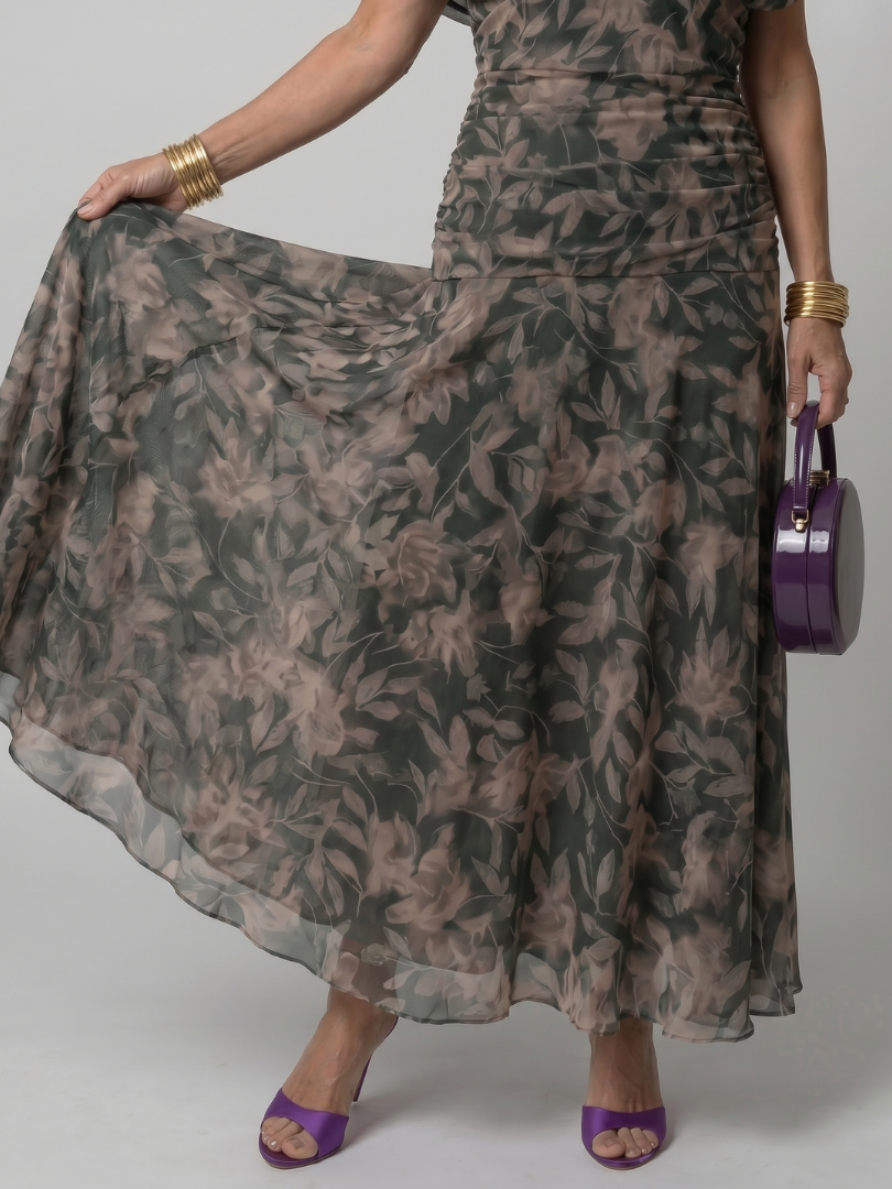 Off Shoulder Flow Midi Dress