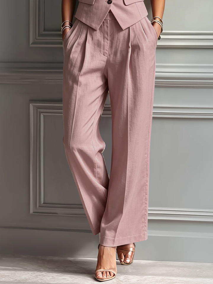 Zara | Pink Linen Vest Completo