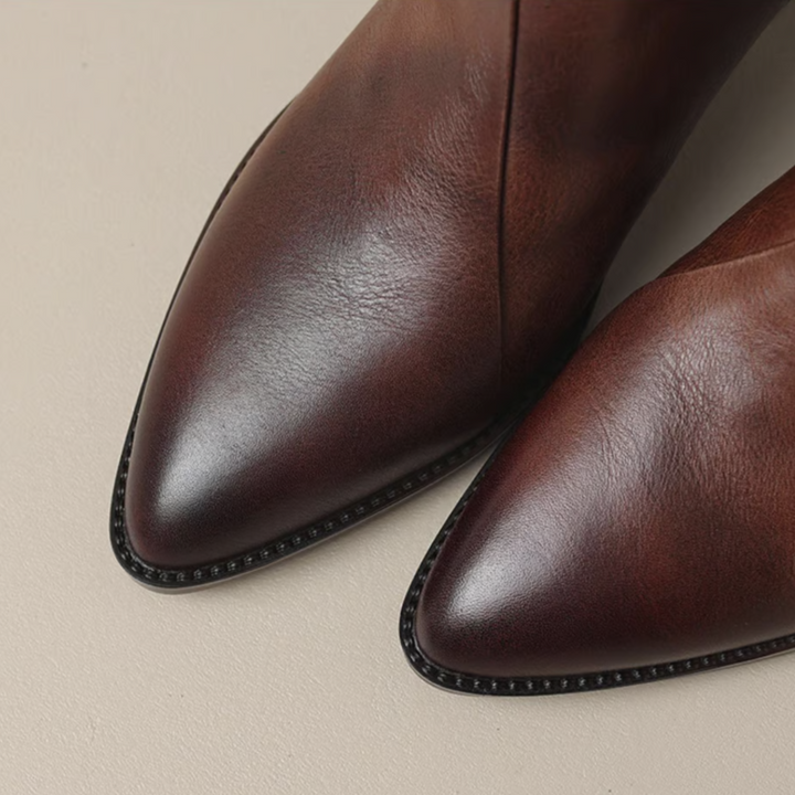 Pauline | Elegant Leather Ankle Boots