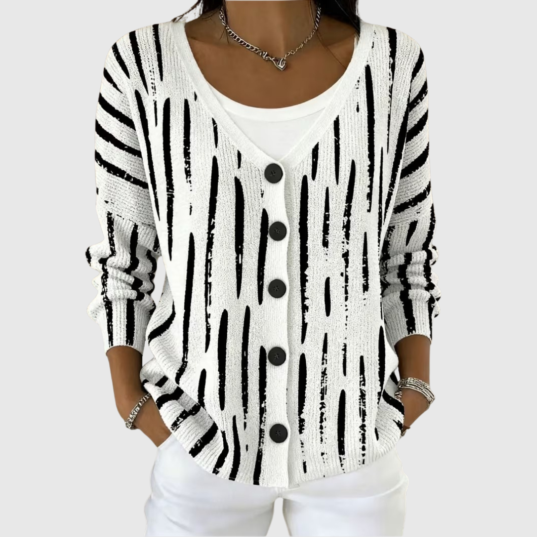 Leonora | Button-Front Knit Cardigan - Helen & Olivia Manhattan