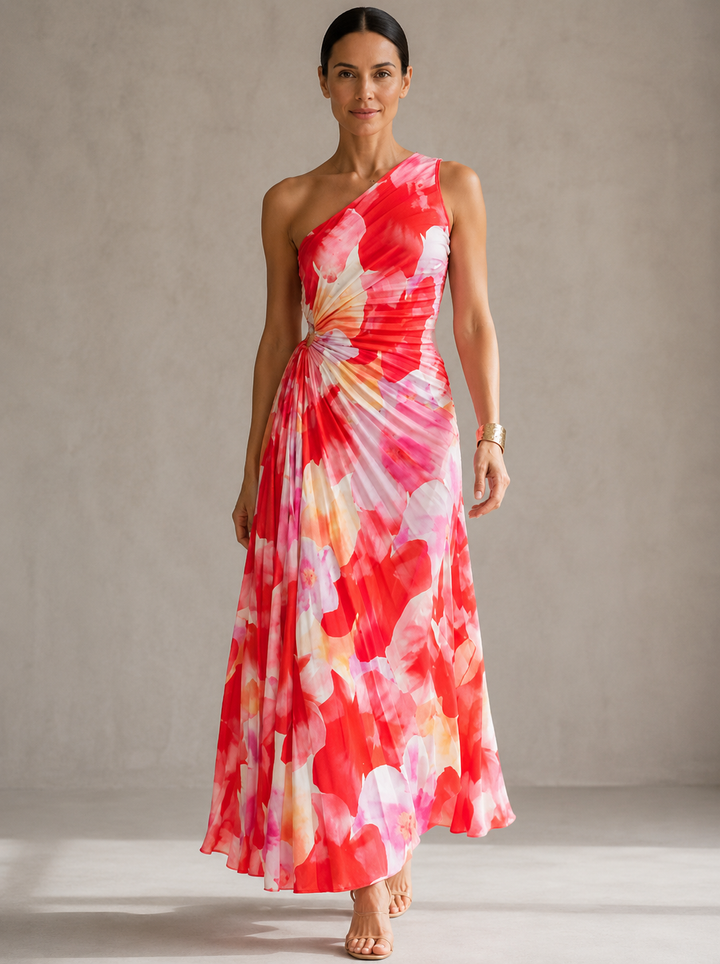 Bonnie | Pleated One-Shoulder Dress