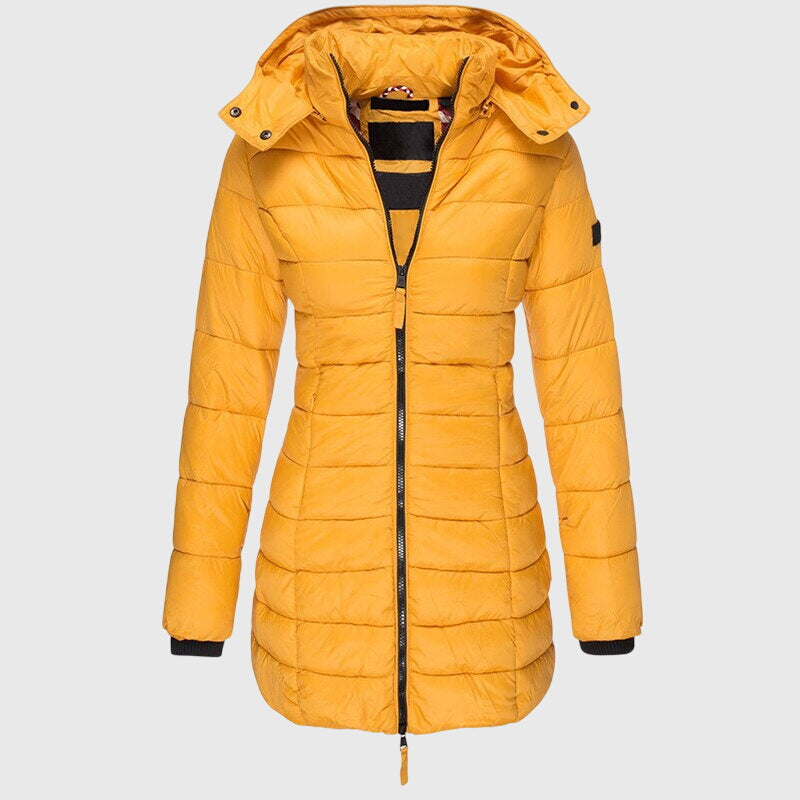 Elise | Long down jacket - Yellow