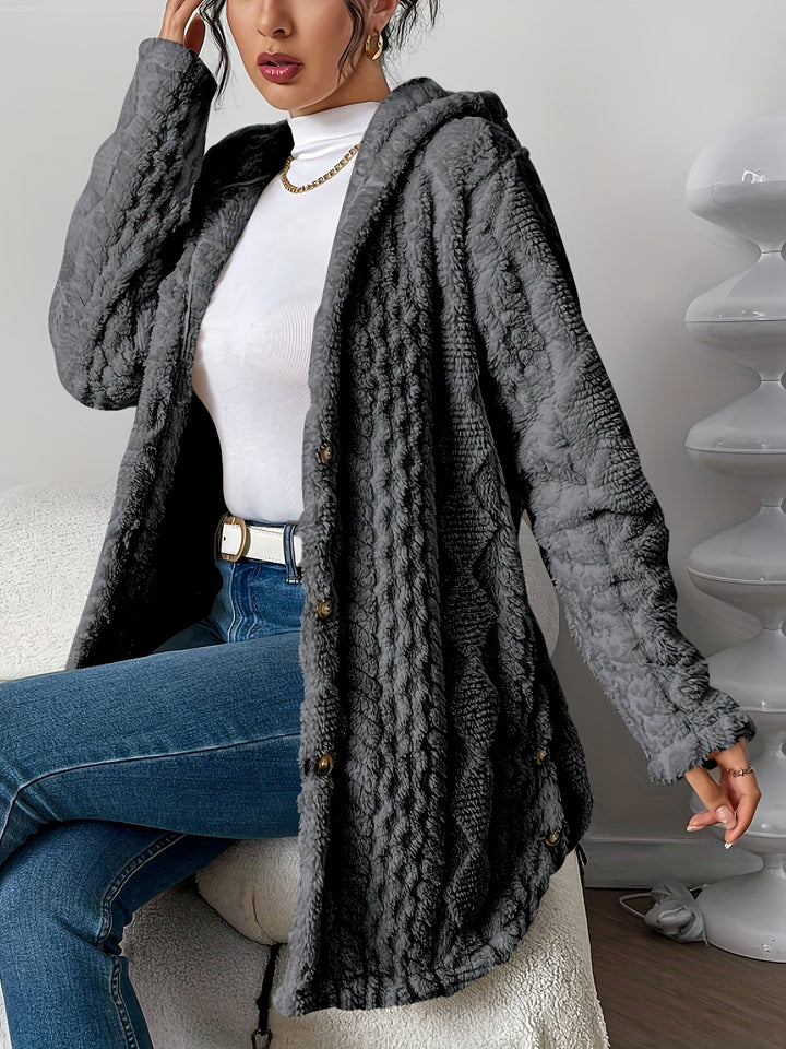Alice | Fuzzy Fleece Button Down Cardigan