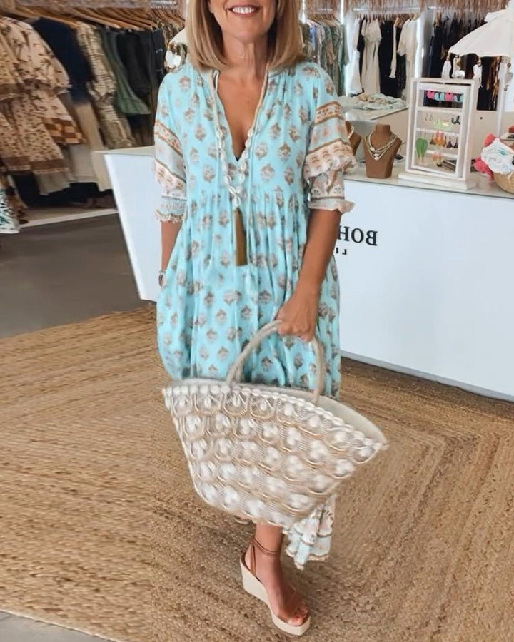 Mana | Dress Floral Chic V-Neck