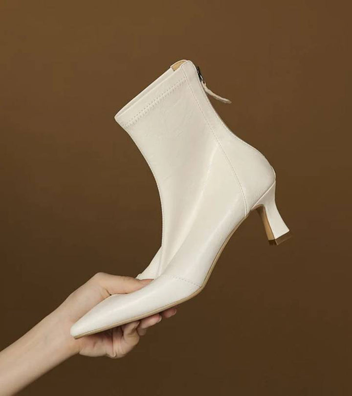 Brigitte | Elegant Heeled Leather Ankle Boots