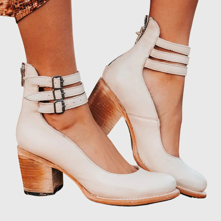 Petra | Comfort Heels - White