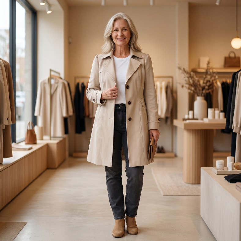Olivia | Elegant Vintage Summer Coat - Beige