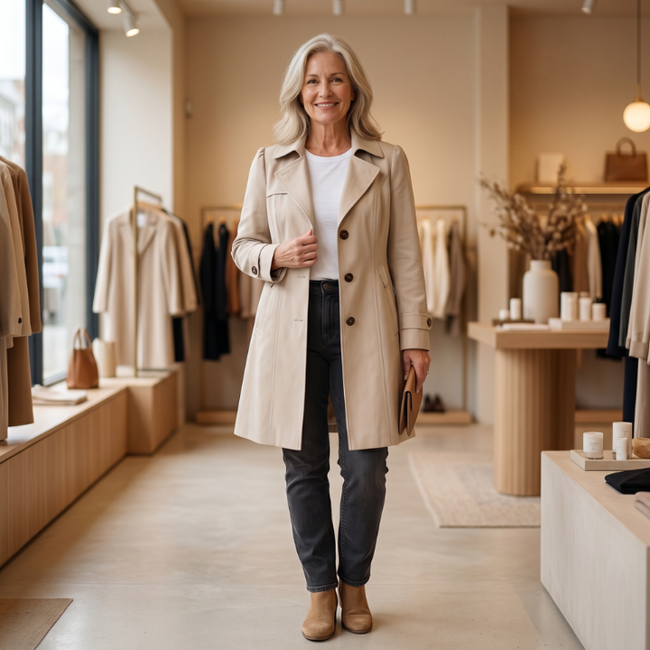 Olivia | Elegant Vintage Summer Coat - Beige