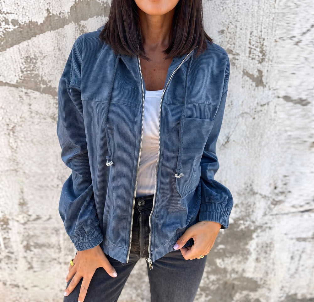 Lily Comfortable Everyday Zip | Up Jacket - Blue