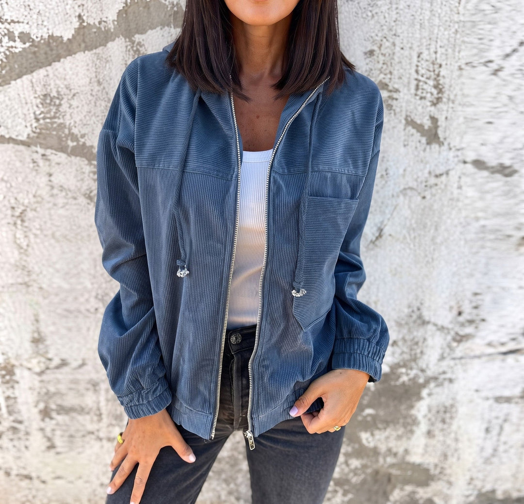Lily Comfortable Everyday Zip | Up Jacket - Blue