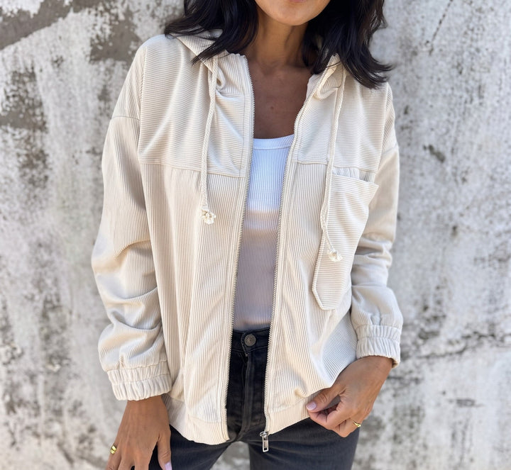 Lily Comfortable Everyday Zip | Up Jacket - White