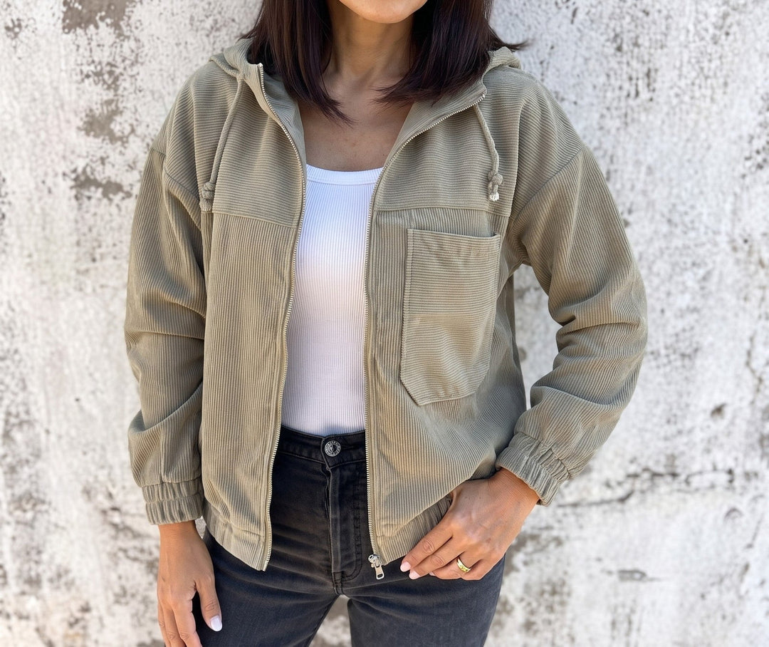 Lily Comfortable Everyday Zip | Up Jacket - Khaki