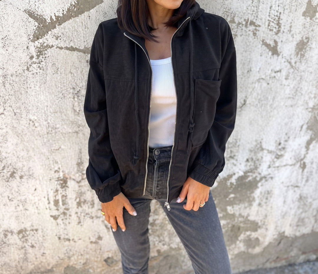 Lily Comfortable Everyday Zip | Up Jacket - Black