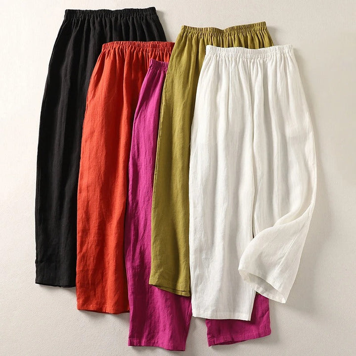 Maggie | Breezy Cotton Linen Gamba Larga Pants