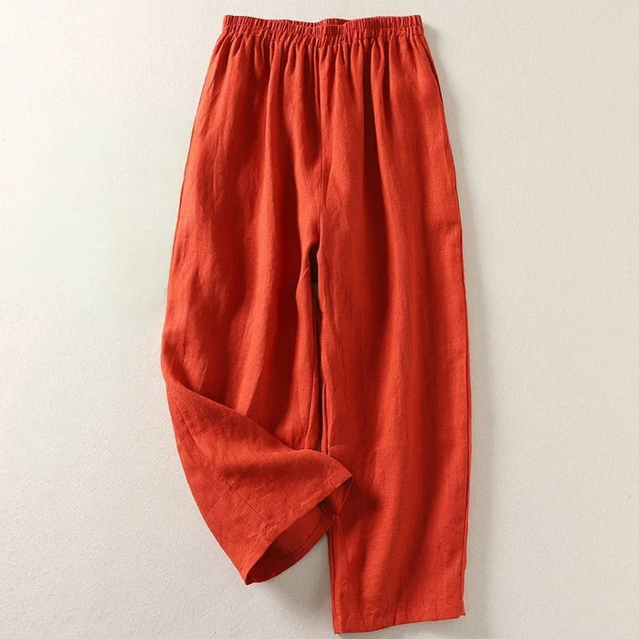 Maggie | Breezy Cotton Linen Gamba Larga Pants