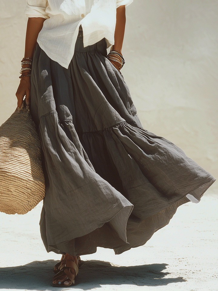 Fleur | Elegance Linen Shirt & Flowing Maxi