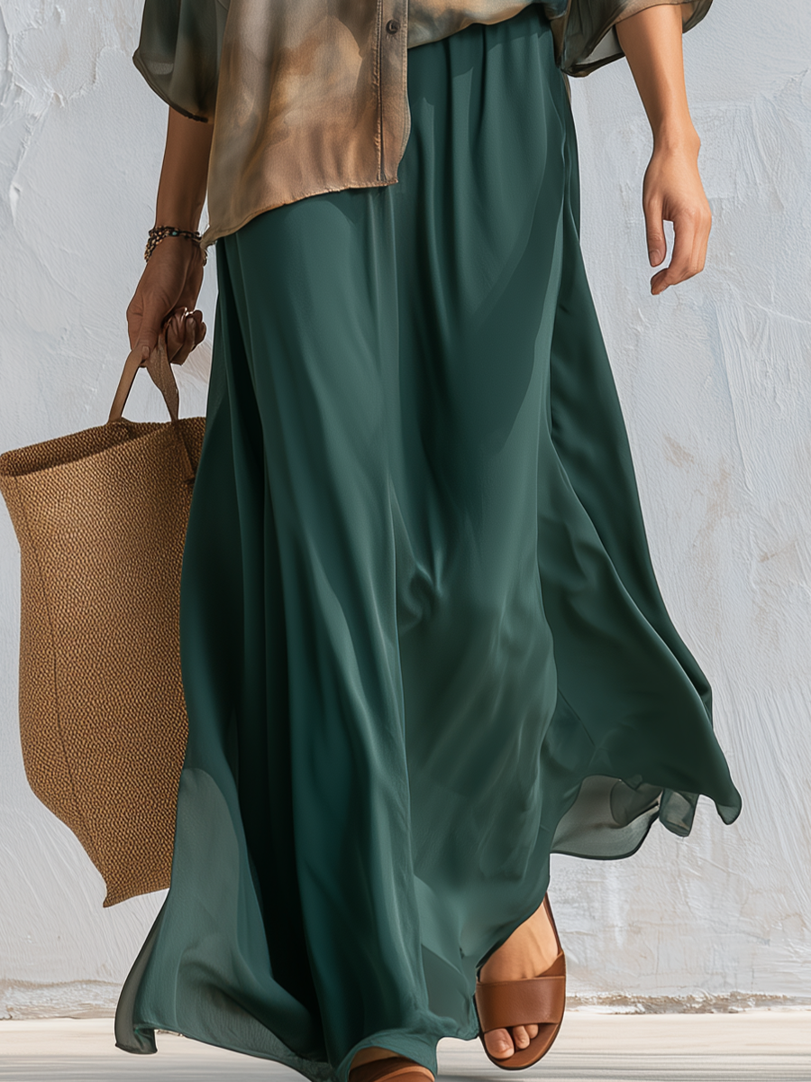 Jade | Intenso Green Aqua Printed Draped Shirt