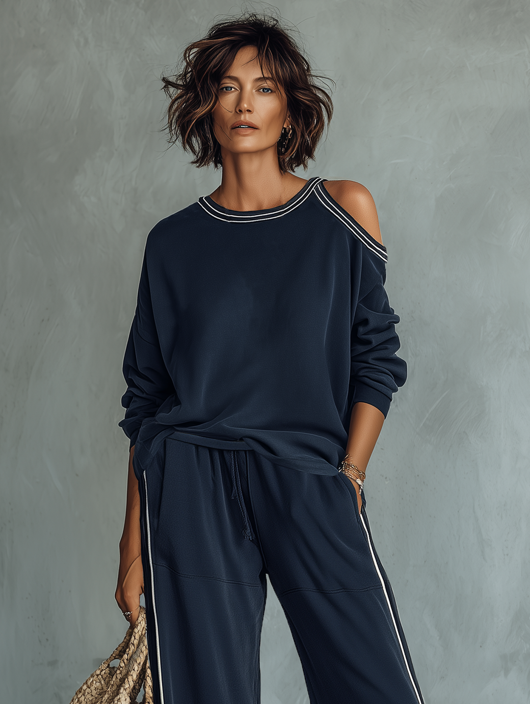 Mabel | Completo Felpa One-Shoulder